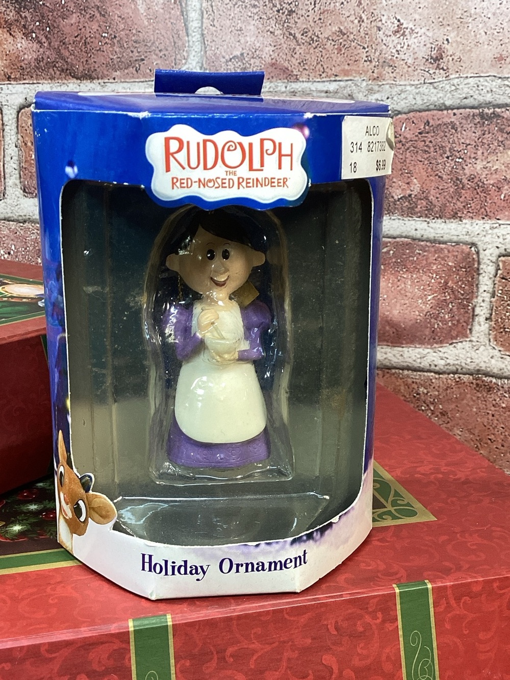 Enesco Rudolph the Red Nosed Reindeer Mrs Clause holiday Ornament